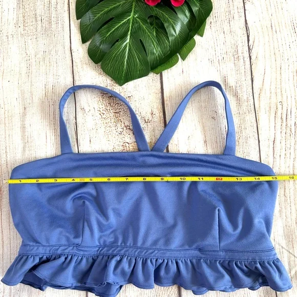 Free People Women’s Blue Plie All Day Ruffle Sports Bra In African Violet - Picture 7 of 8